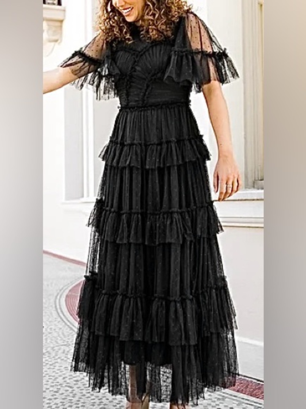 Ivy City Co Whimsical Black Star Dress 2X Witchy Wednesday Halloween